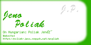 jeno poliak business card